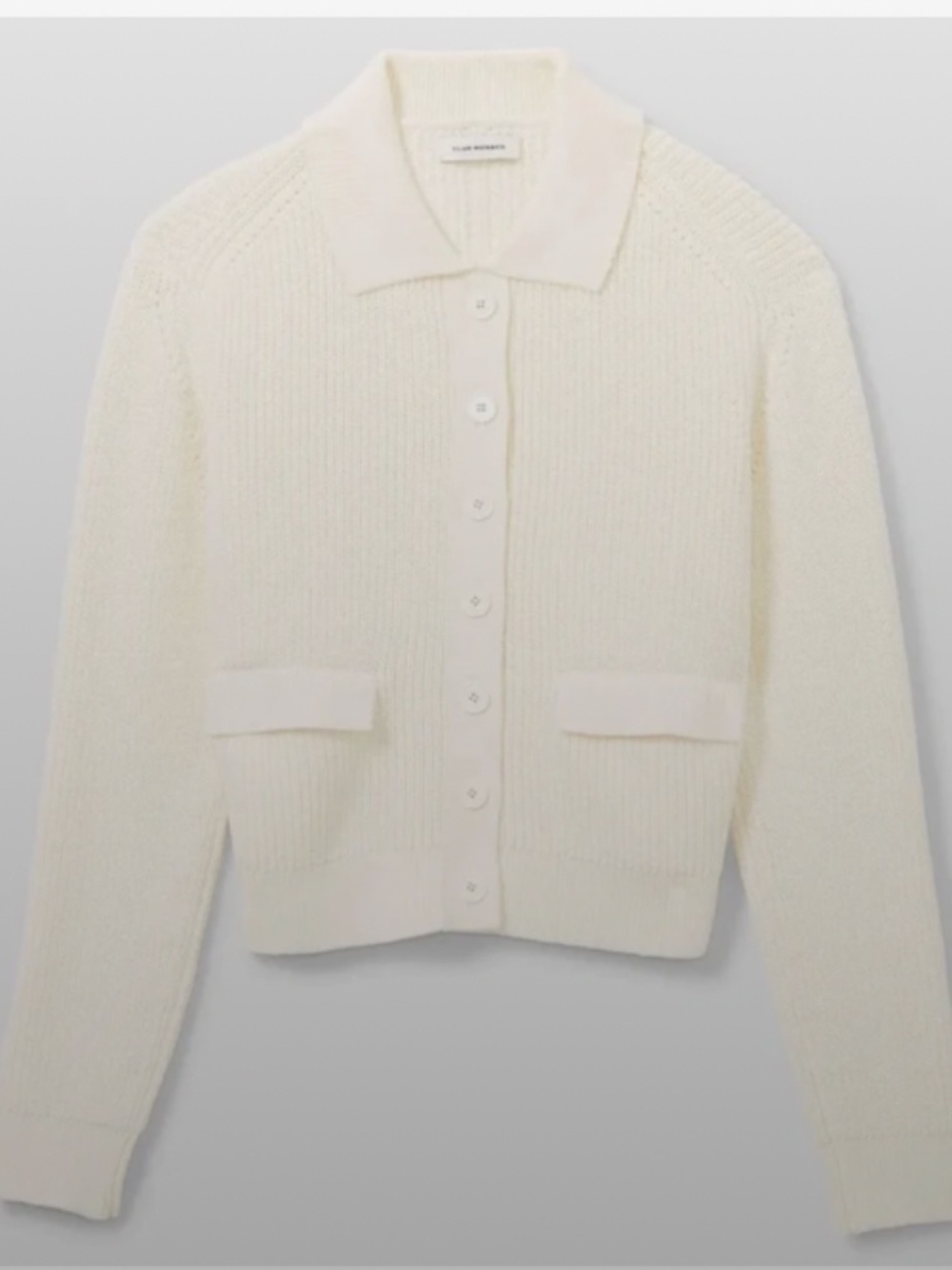 Club Monaco Collared Bomber Cardigan-Ivory